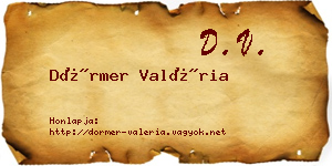 Dörmer Valéria névjegykártya