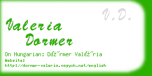 valeria dormer business card